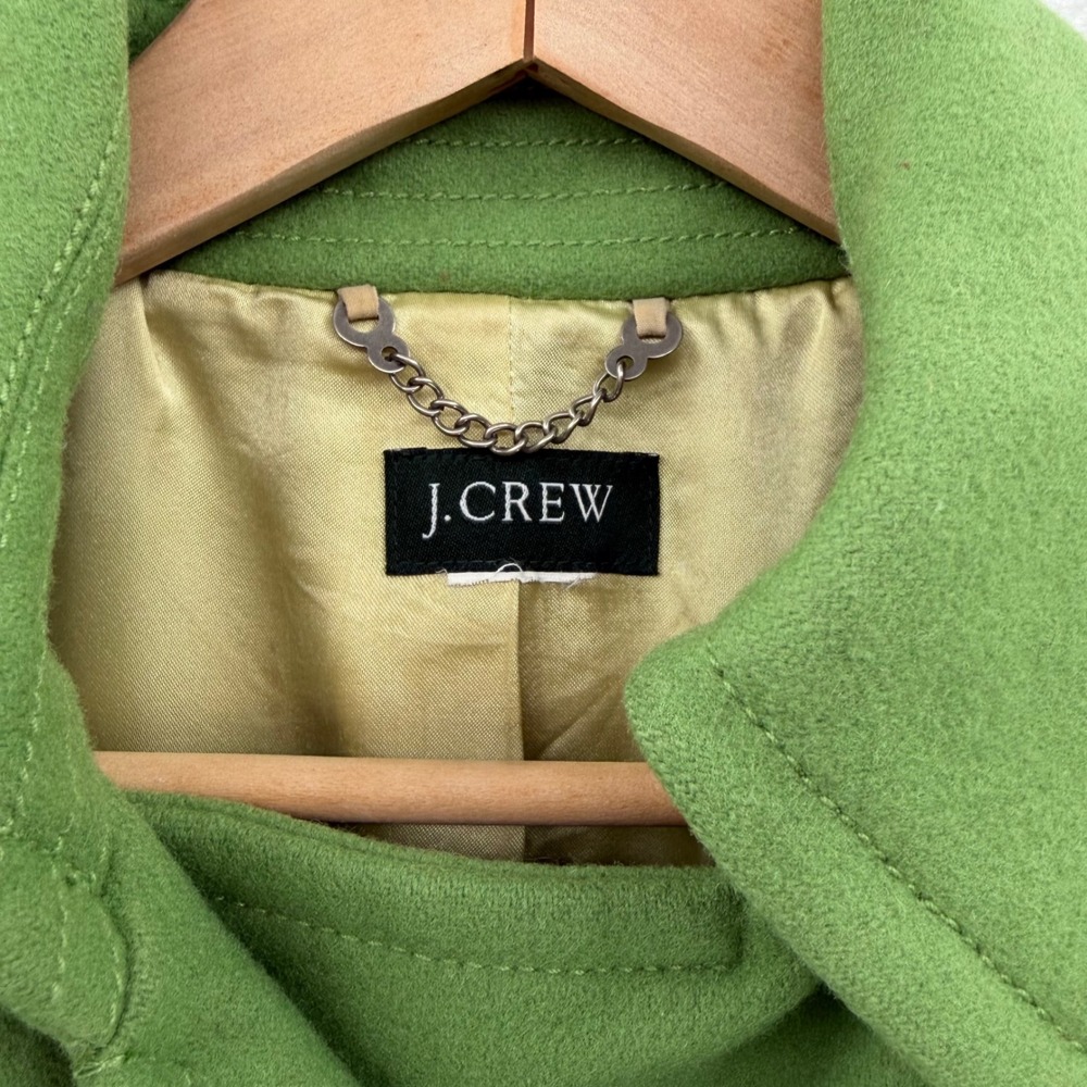 Vintage J. Crew Women's Pea Coat‎ Green XSmall Heritage Prep Wool Old Money - Picture 2 of 11